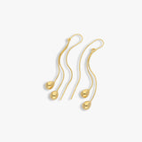 Double Chain and Ball Drop Earrings | 18K Gold Vermeil