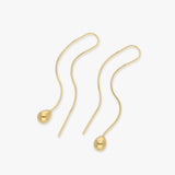 Teardrop Threader Earrings | 18K Gold Vermeil