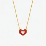 Red Heart Necklace | 14K Gold Vermeil