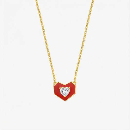 Red Heart Necklace | 14K Gold Vermeil