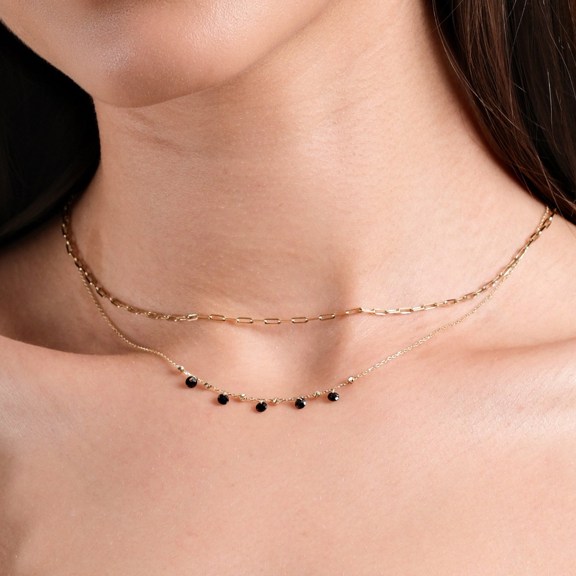 Onyx Necklace | 14K Solid Gold