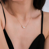 Triple Pearl Necklace | 14K Solid Gold