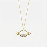 Saturn Necklace | 14K Solid Gold