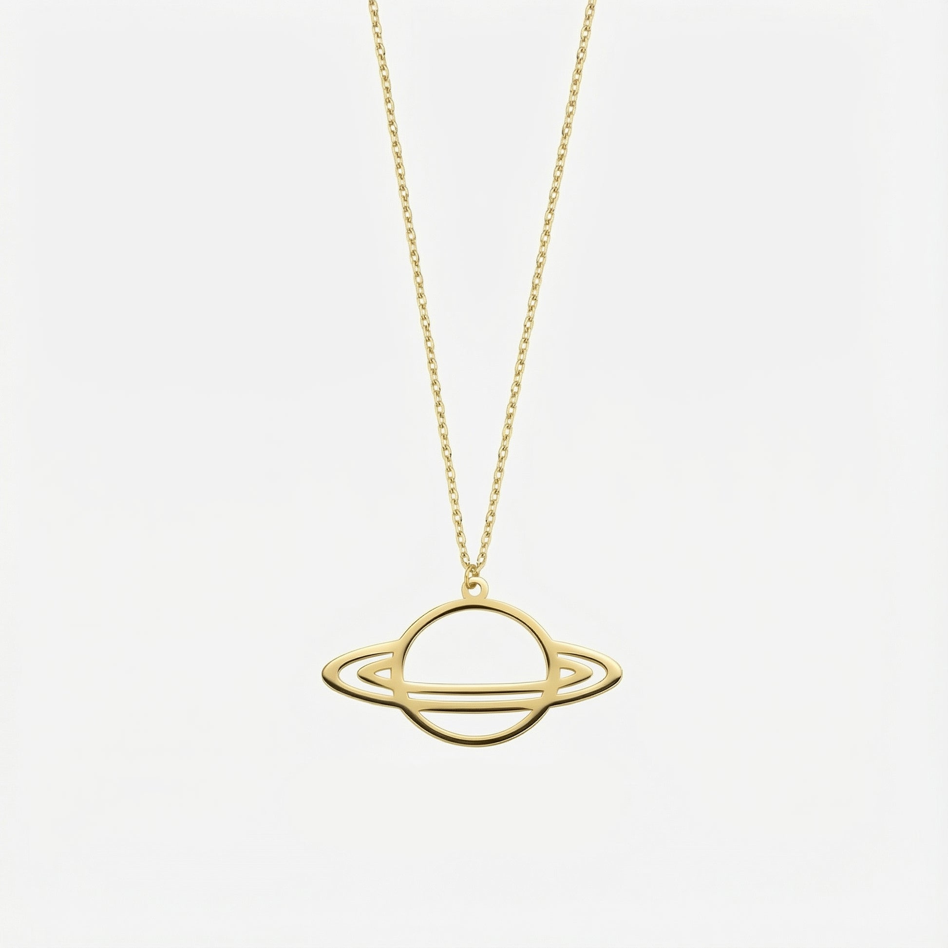 Saturn Necklace | 14K Solid Gold