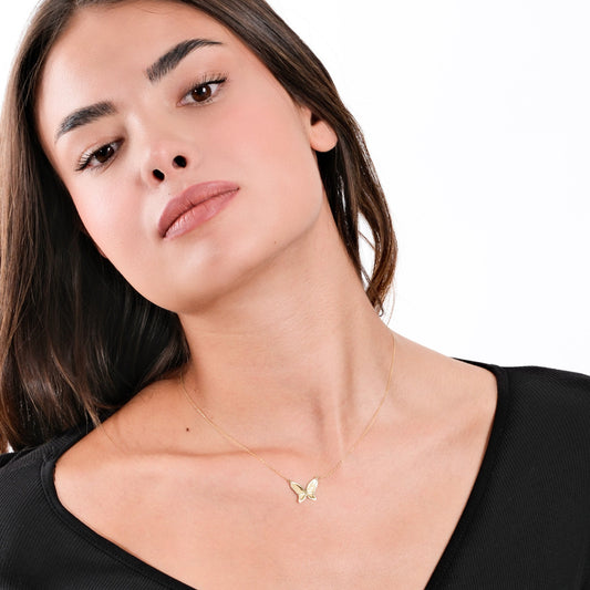 Butterfly Necklace | 14K Solid Gold