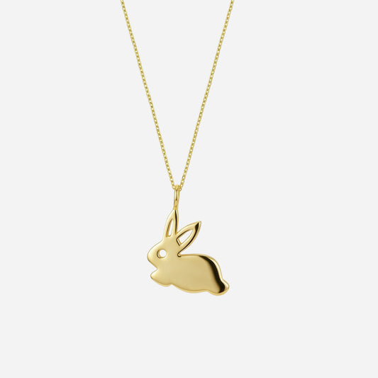 Bunny Necklace | 14K Solid Gold