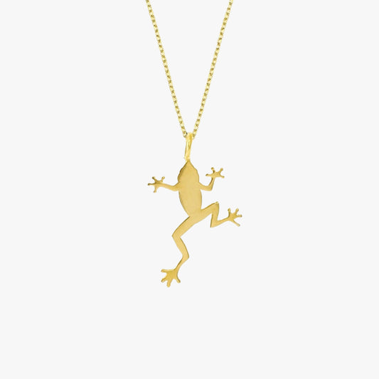 Frog Necklace | 14K Solid Gold