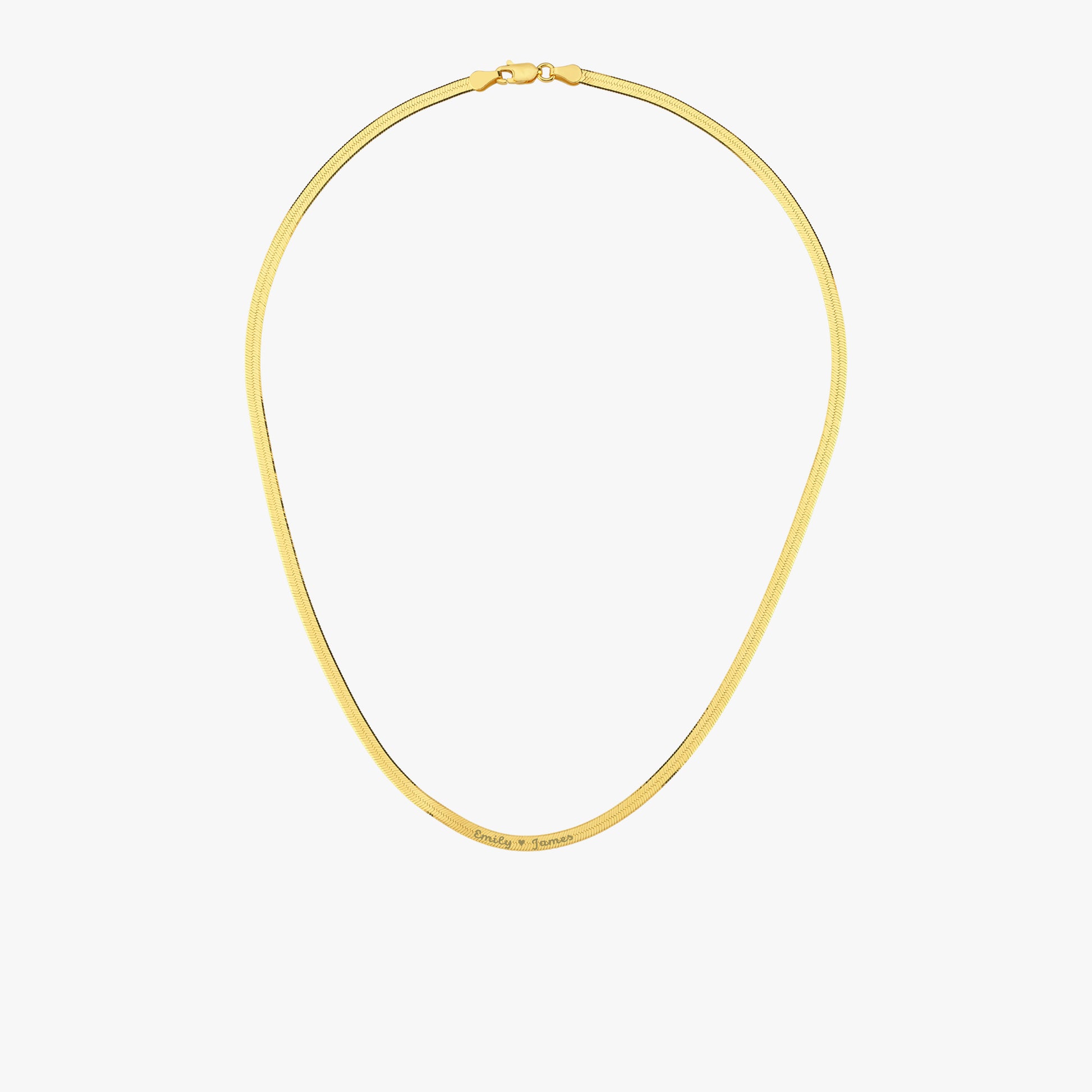 Personalized Herringbone Necklace | 18K Gold Vermeil