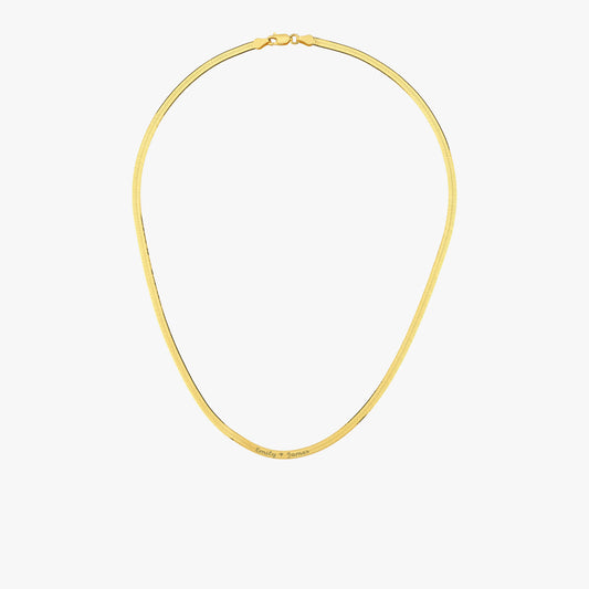 Personalized Herringbone Necklace | 18K Gold Vermeil