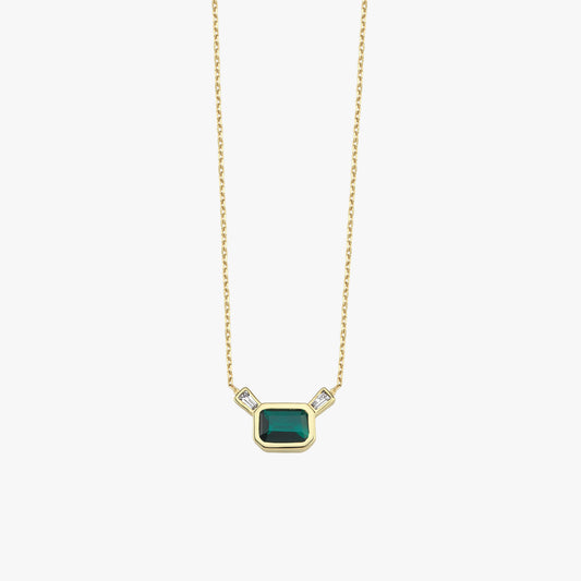 Emerald Cut Necklace | 14K Solid Gold