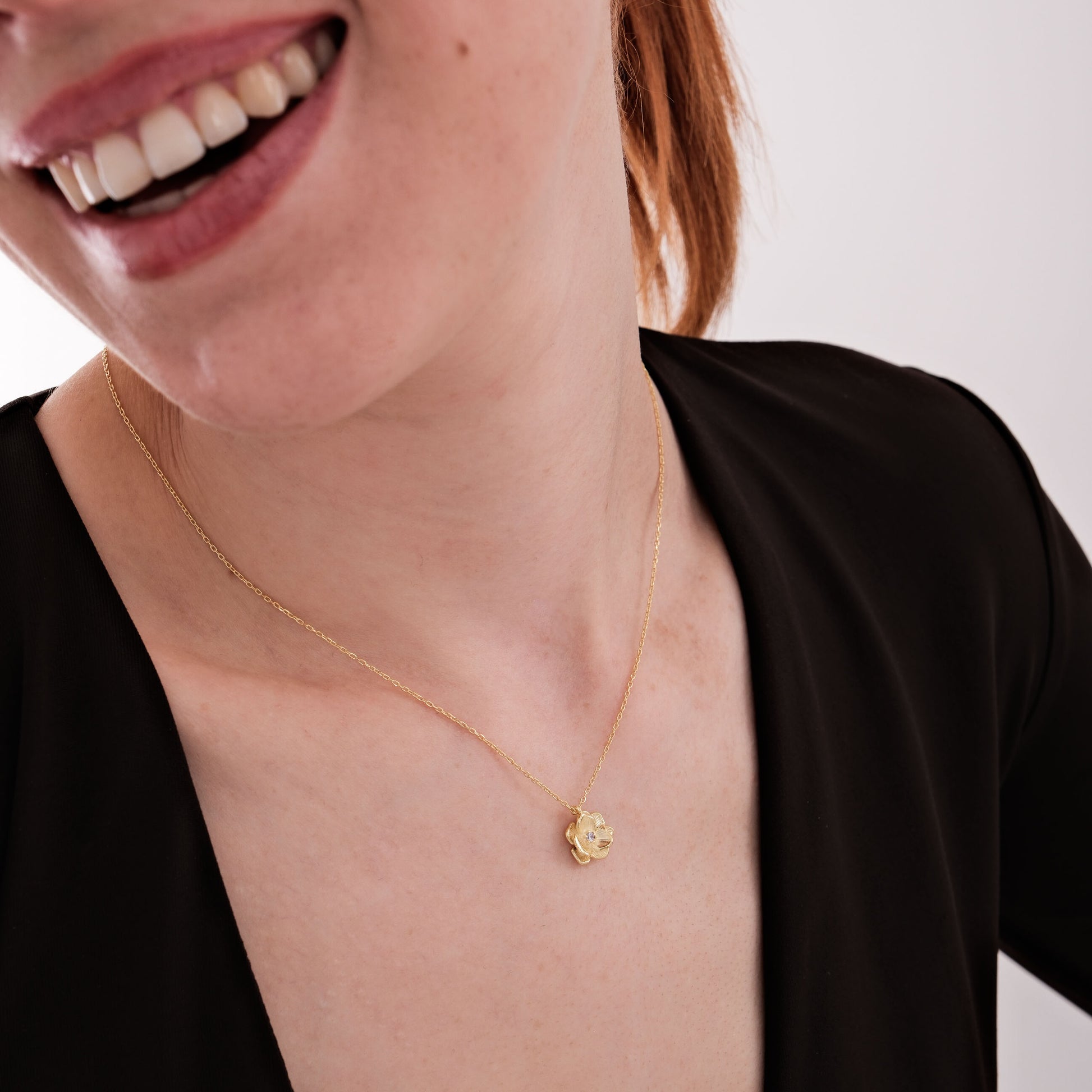 September Birth Flower Necklace | 18K Gold Vermeil