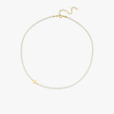 Pearl Cross Necklace | 18K Gold Vermeil