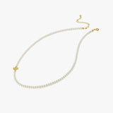 Pearl Cross Necklace | 18K Gold Vermeil