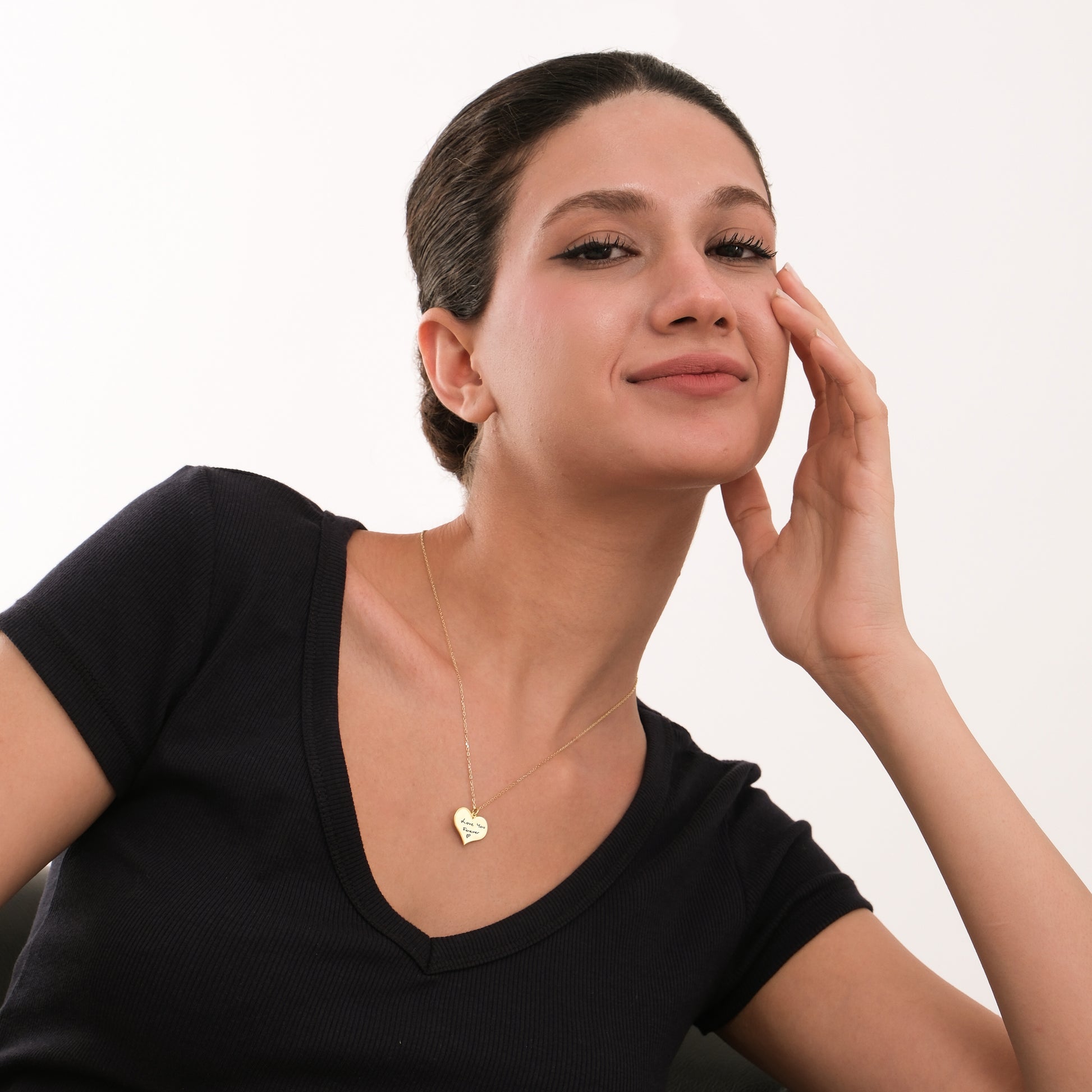 Personalized Heart Necklace | 14K Solid Gold