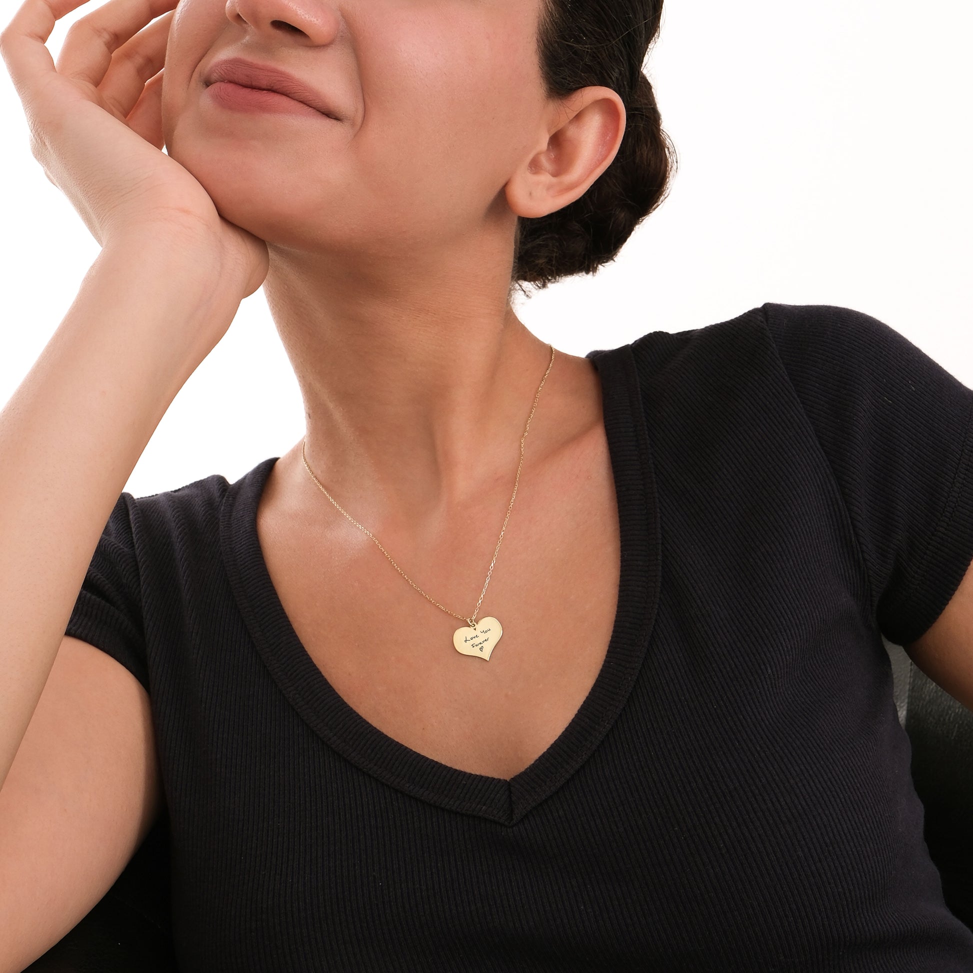 Personalized Heart Necklace | 14K Solid Gold