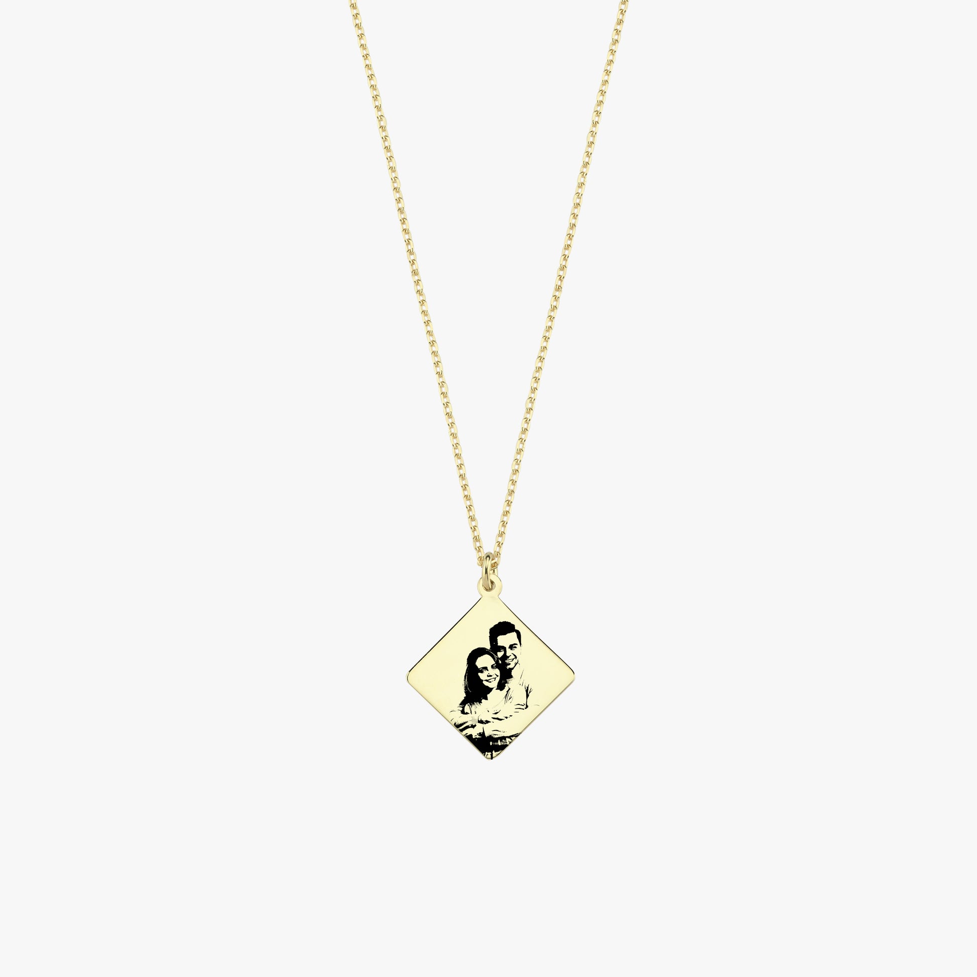 Custom Portrait Necklace | 14K Solid Gold
