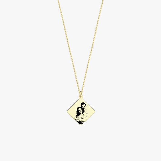 Custom Portrait Necklace | 14K Solid Gold