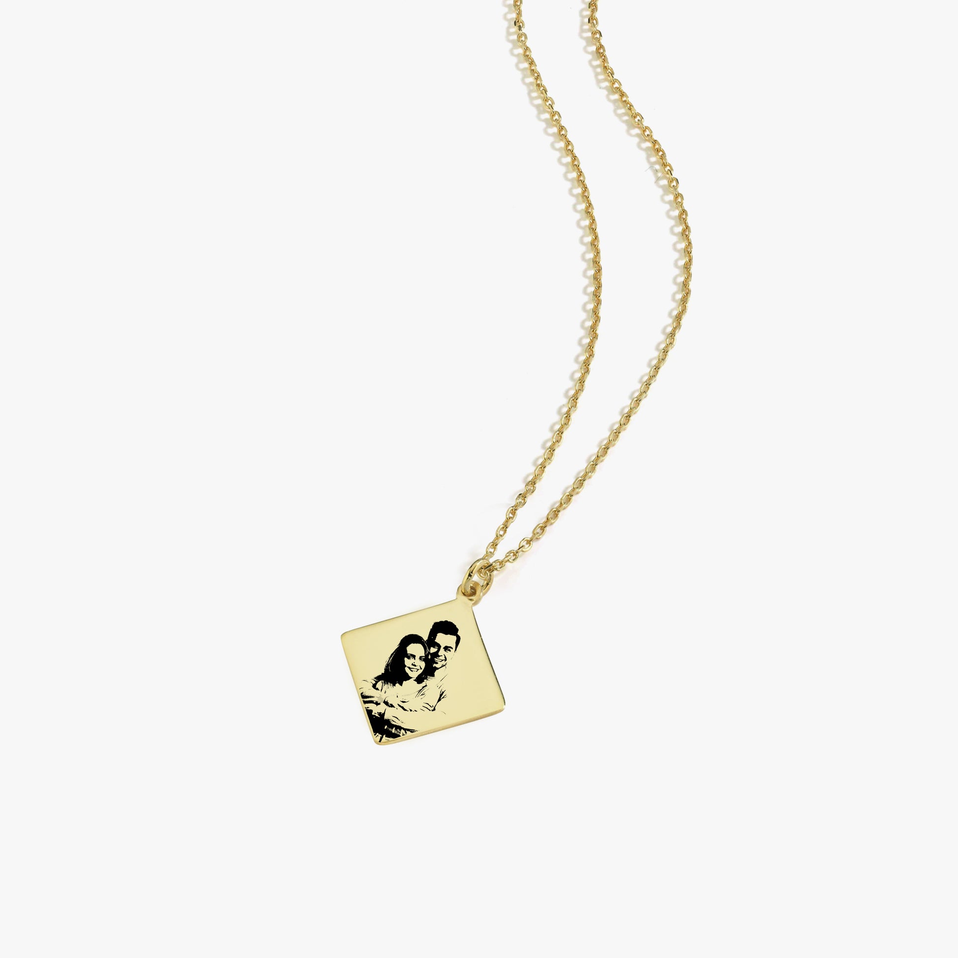 Custom Portrait Necklace | 14K Solid Gold