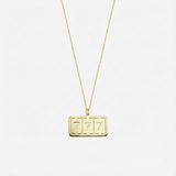 777 Angel Numbers Bar Necklace | 14K Solid Gold