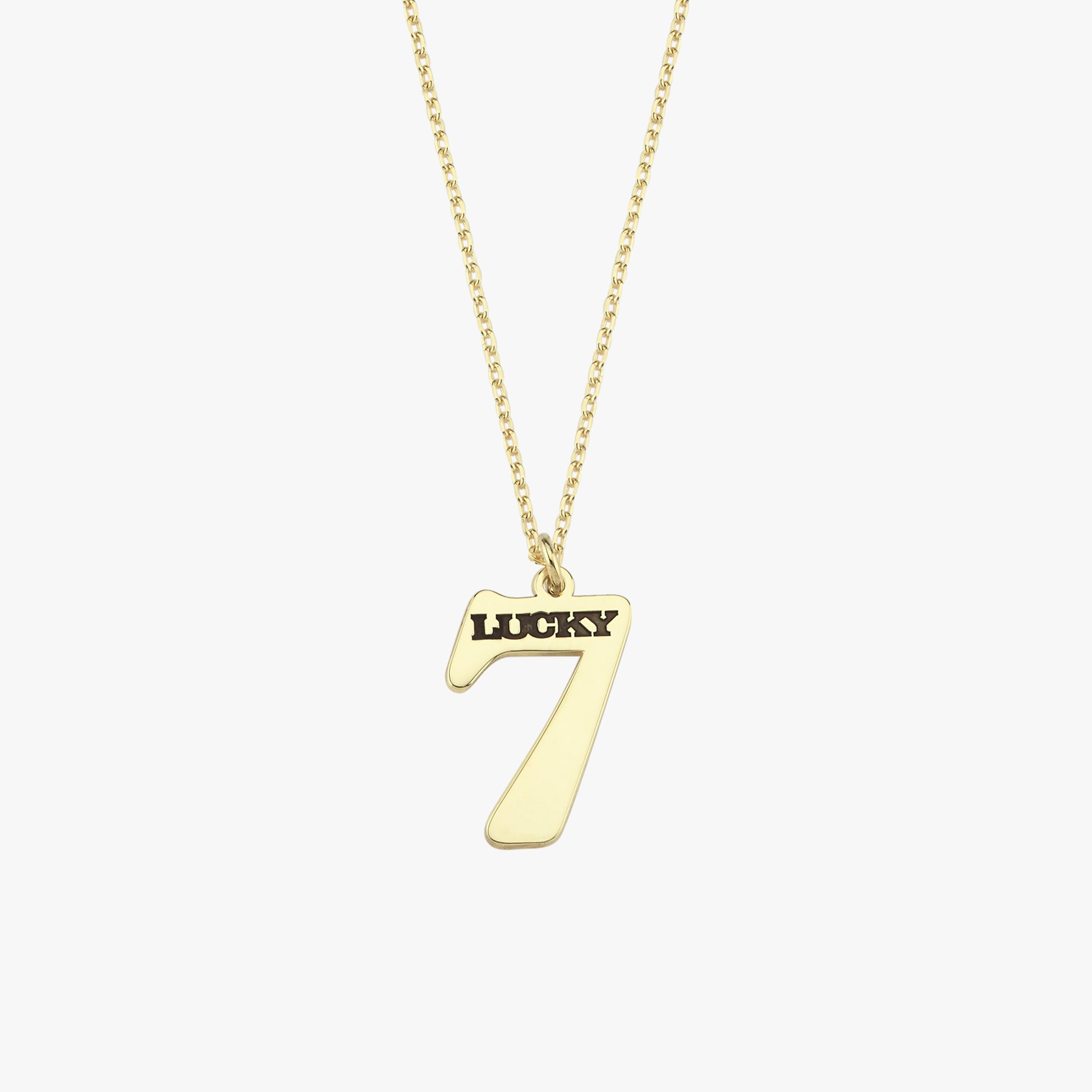 Lucky Number Necklace | 14K Solid Gold