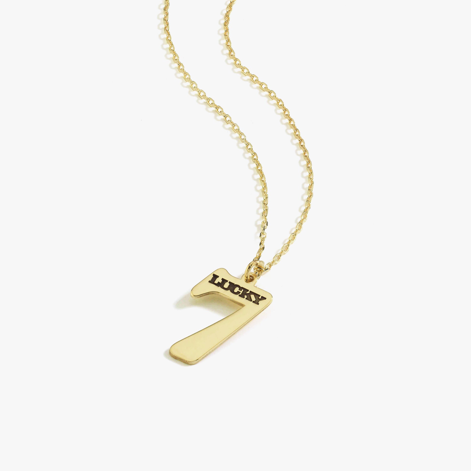 Lucky Number Necklace | 14K Solid Gold