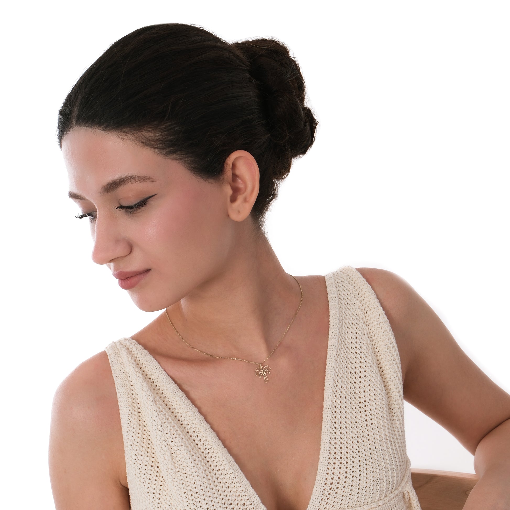 Palm Tree Necklace | 14K Solid Gold