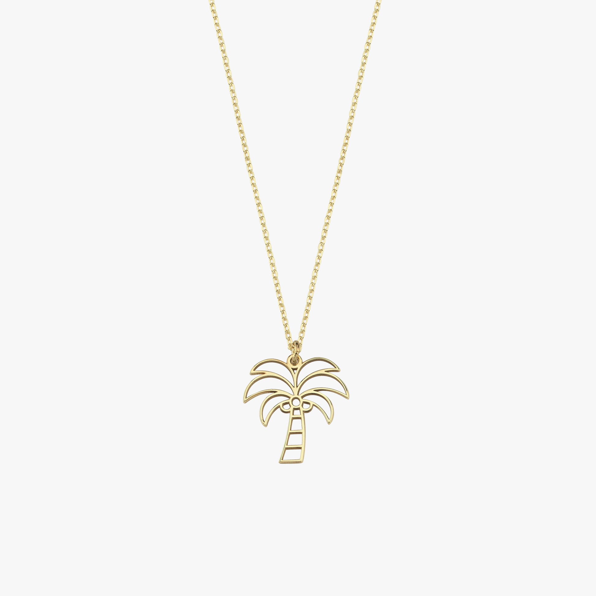 Palm Tree Necklace | 14K Solid Gold