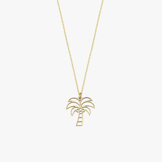 Palm Tree Necklace | 14K Solid Gold
