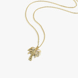 Palm Tree Necklace | 14K Solid Gold