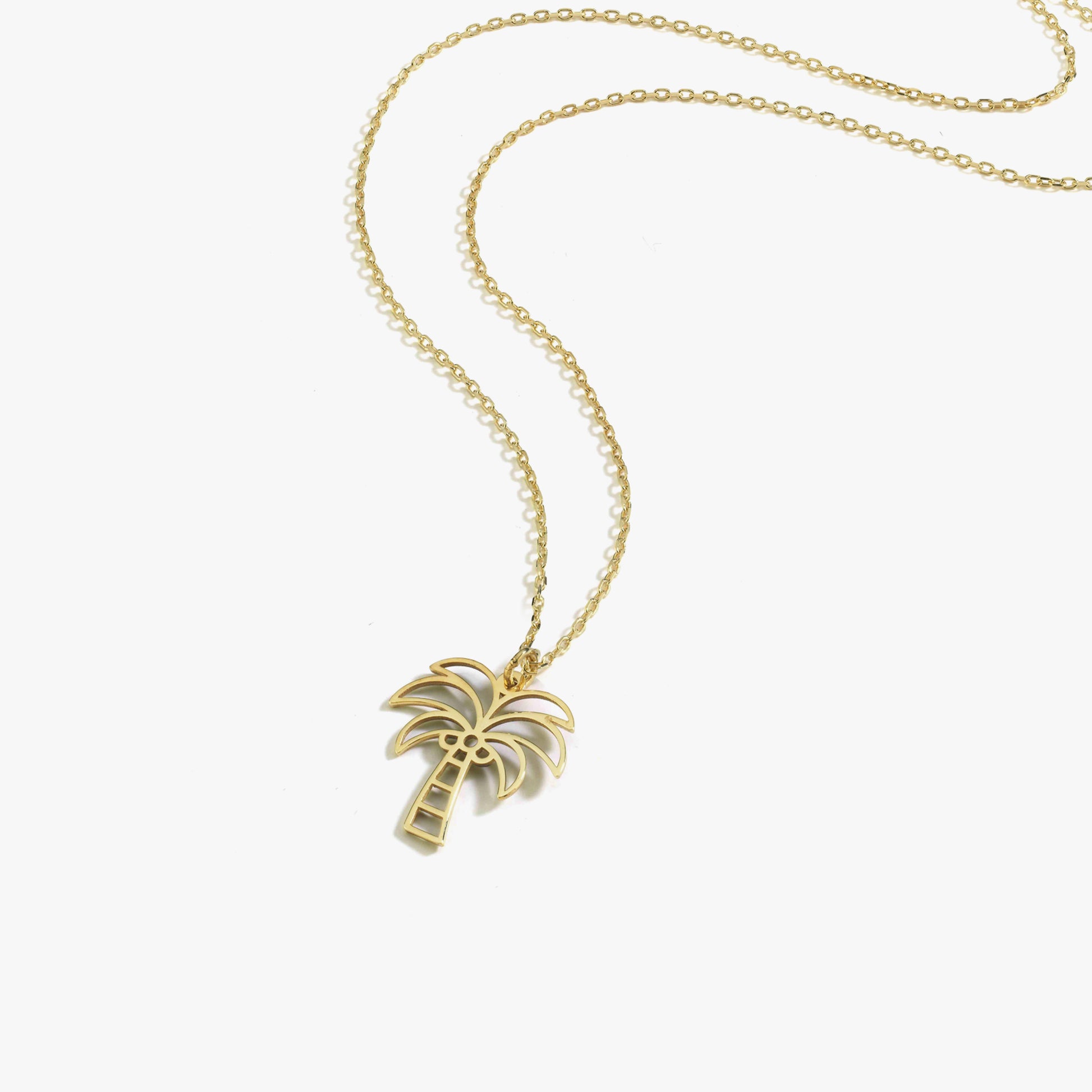Palm Tree Necklace | 14K Solid Gold