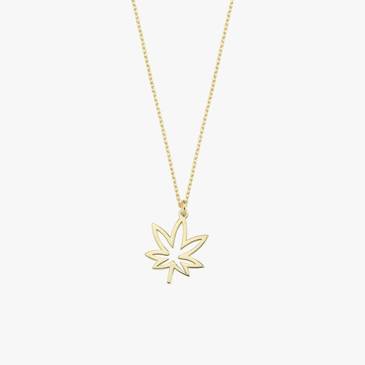 Leaf Necklace | 14K Solid Gold