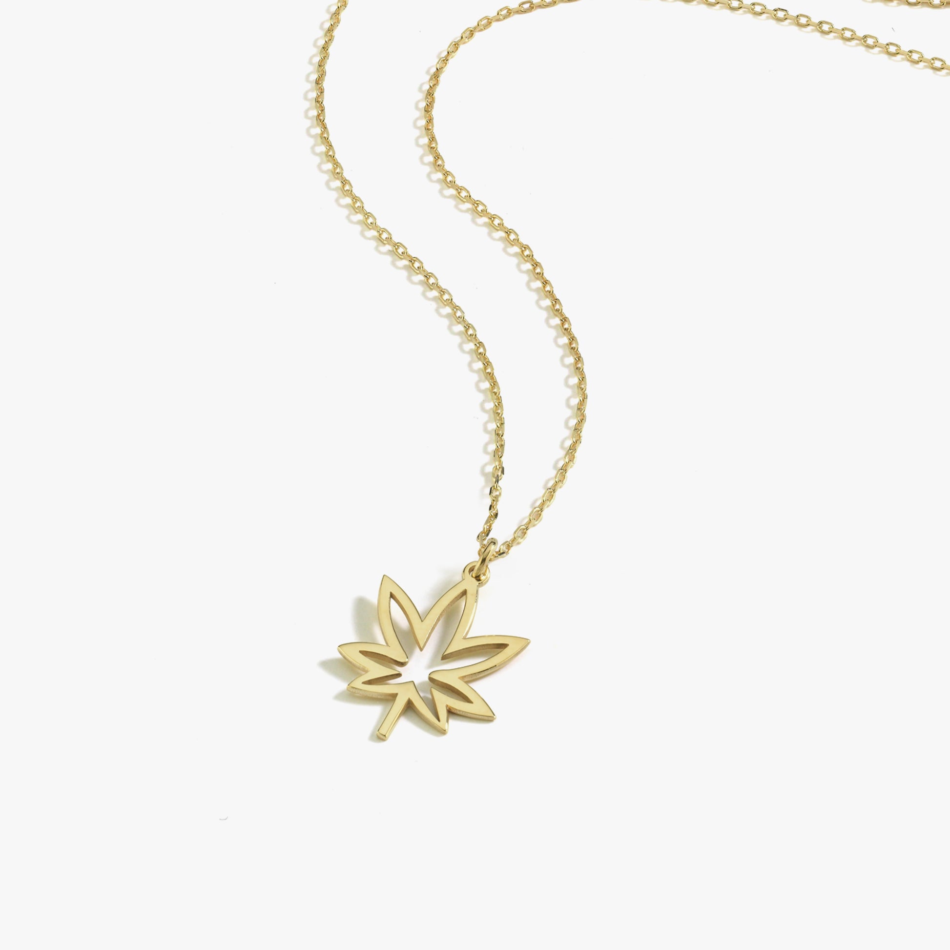 Leaf Necklace | 14K Solid Gold