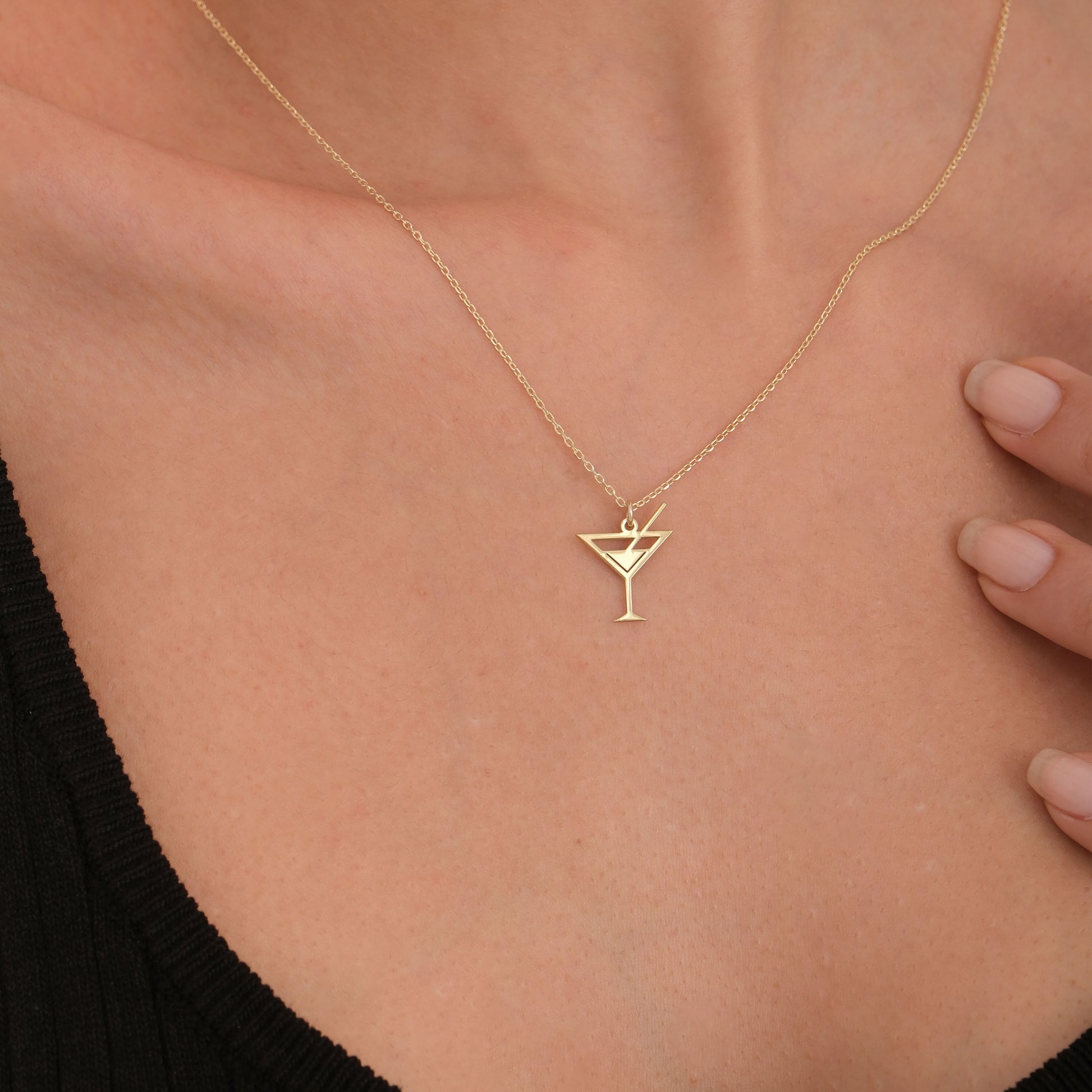 Martini Necklace | 14K Solid Gold