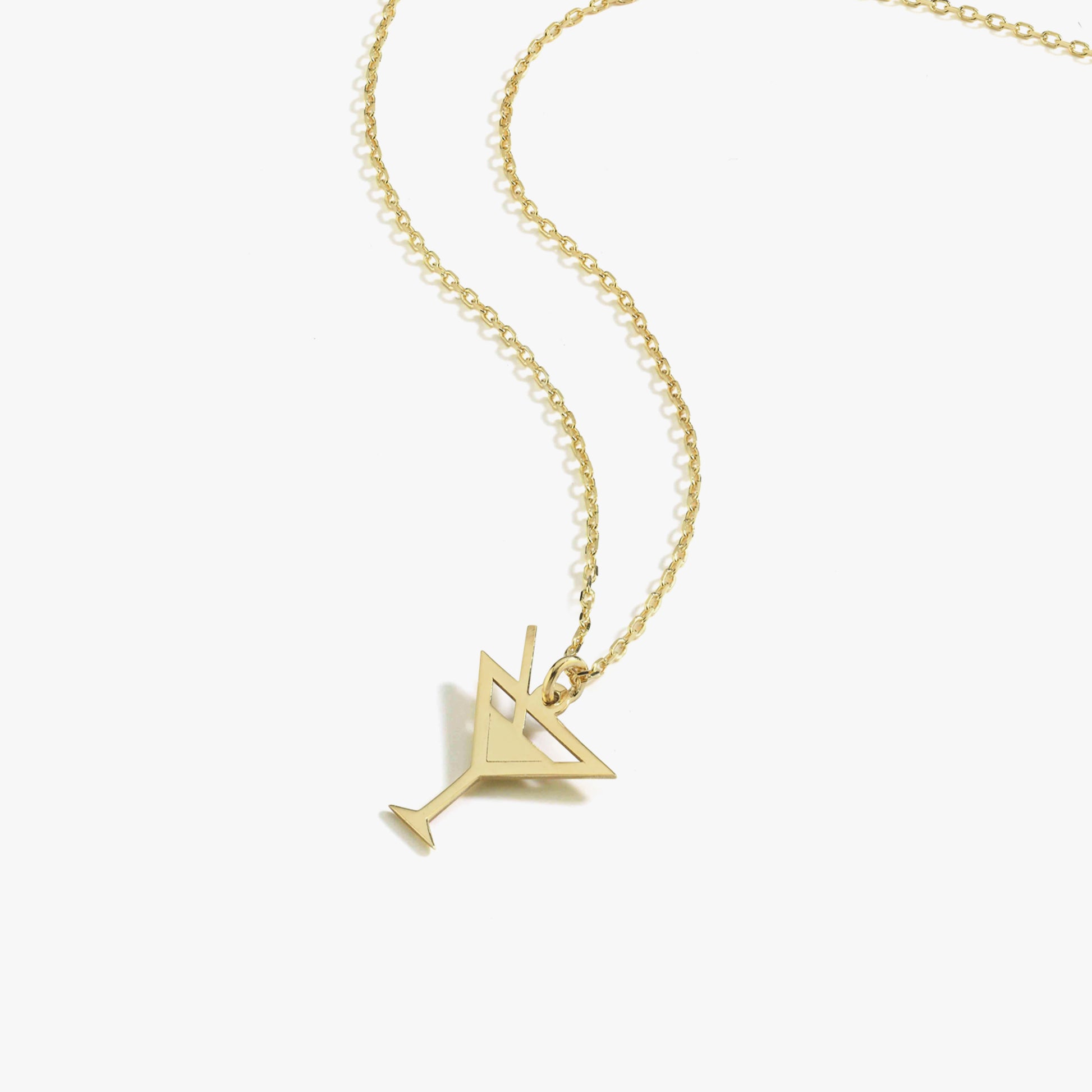 Martini Necklace | 14K Solid Gold