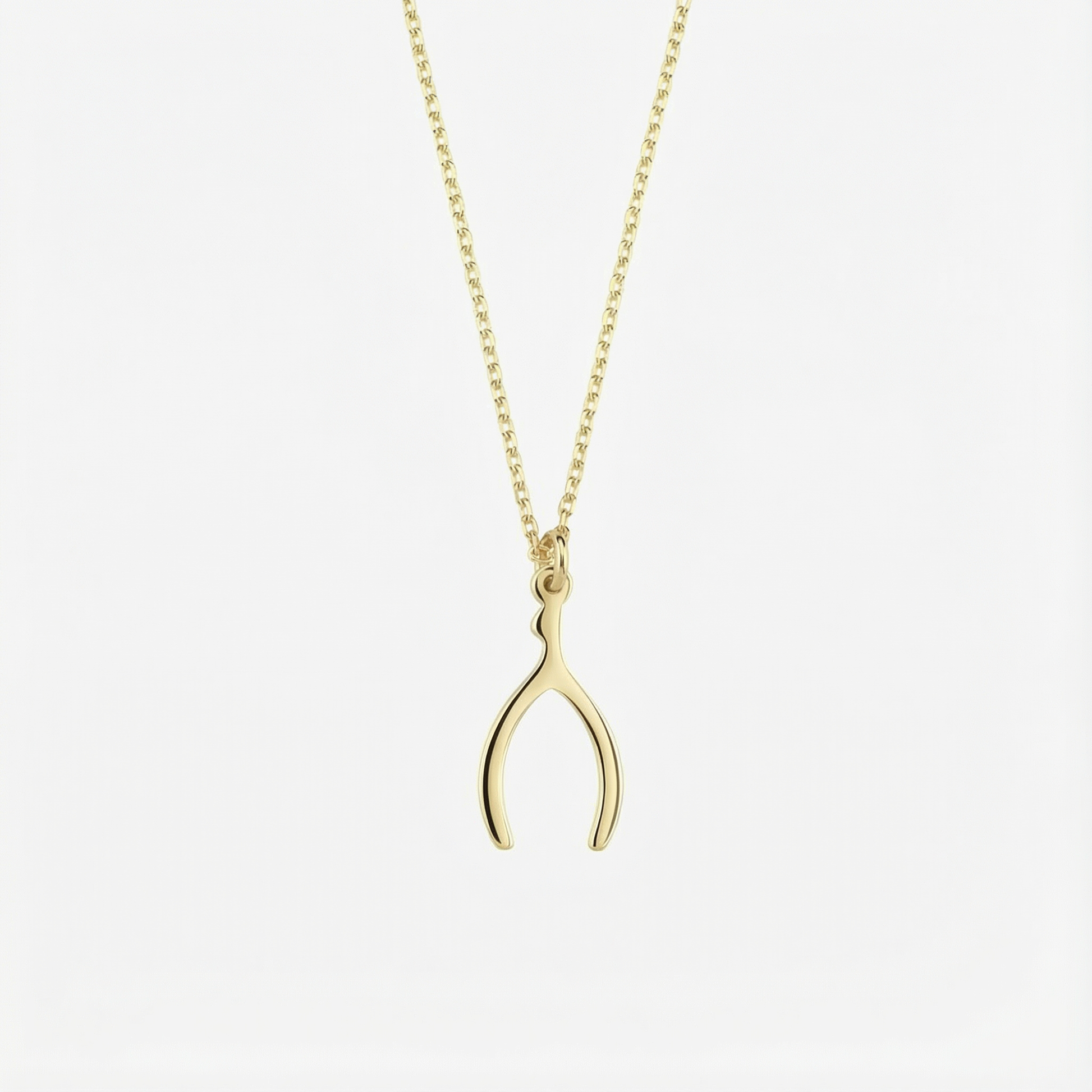 Wishbone Necklace | 14K Solid Gold