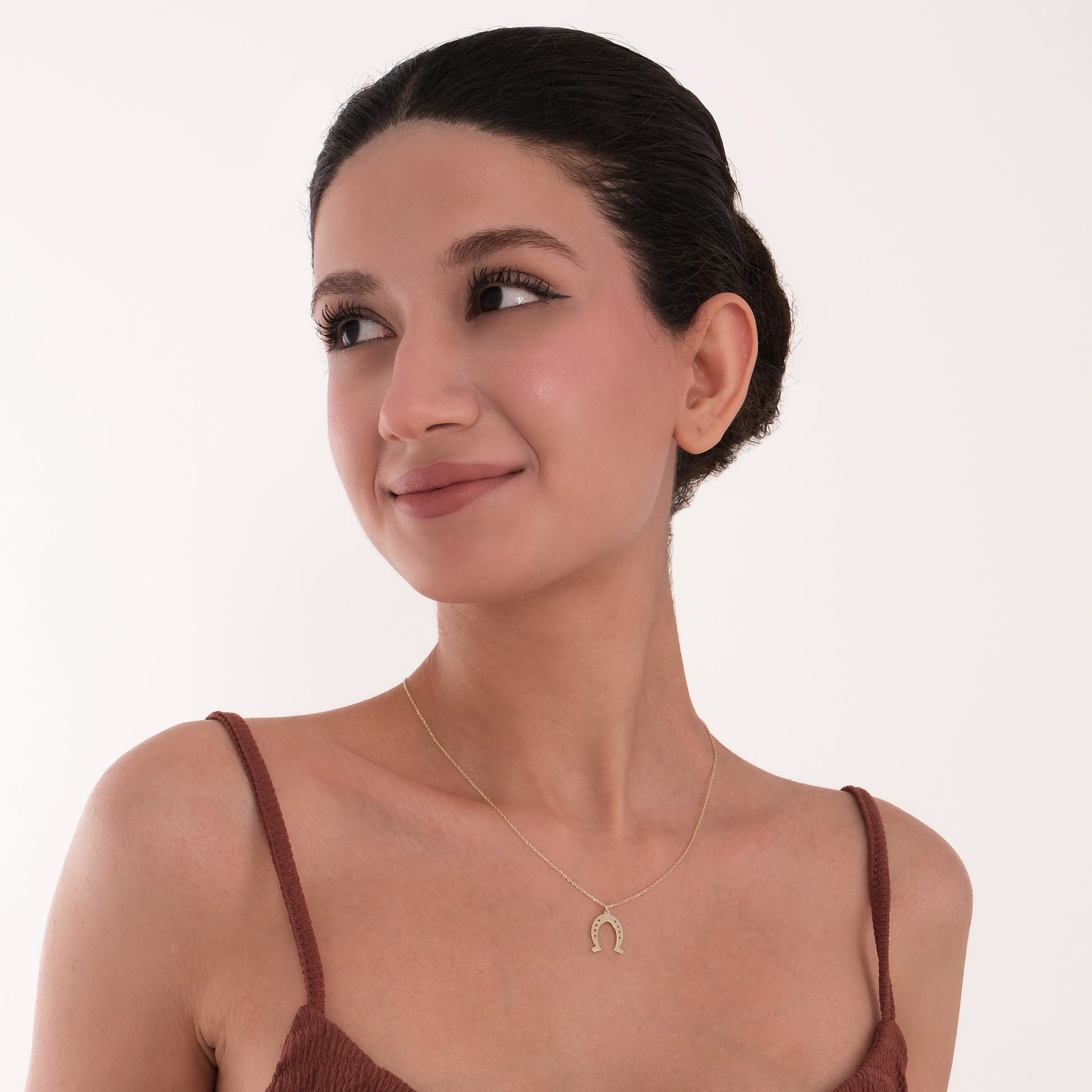 Lucky Horseshoe Necklace | 14K Solid Gold