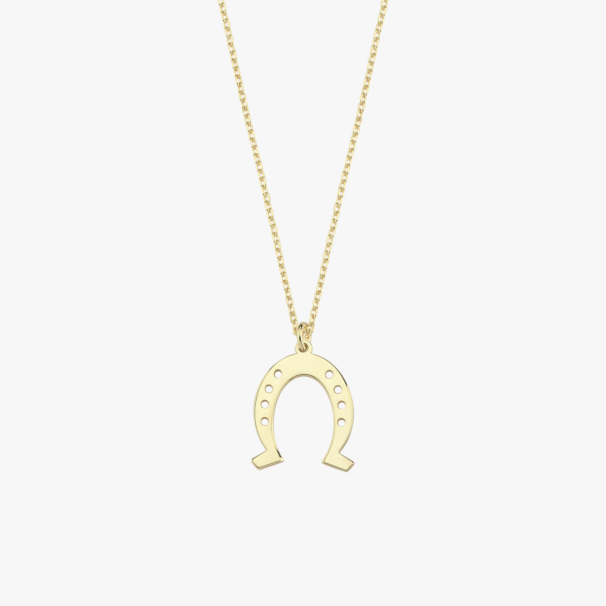 Lucky Horseshoe Necklace | 14K Solid Gold