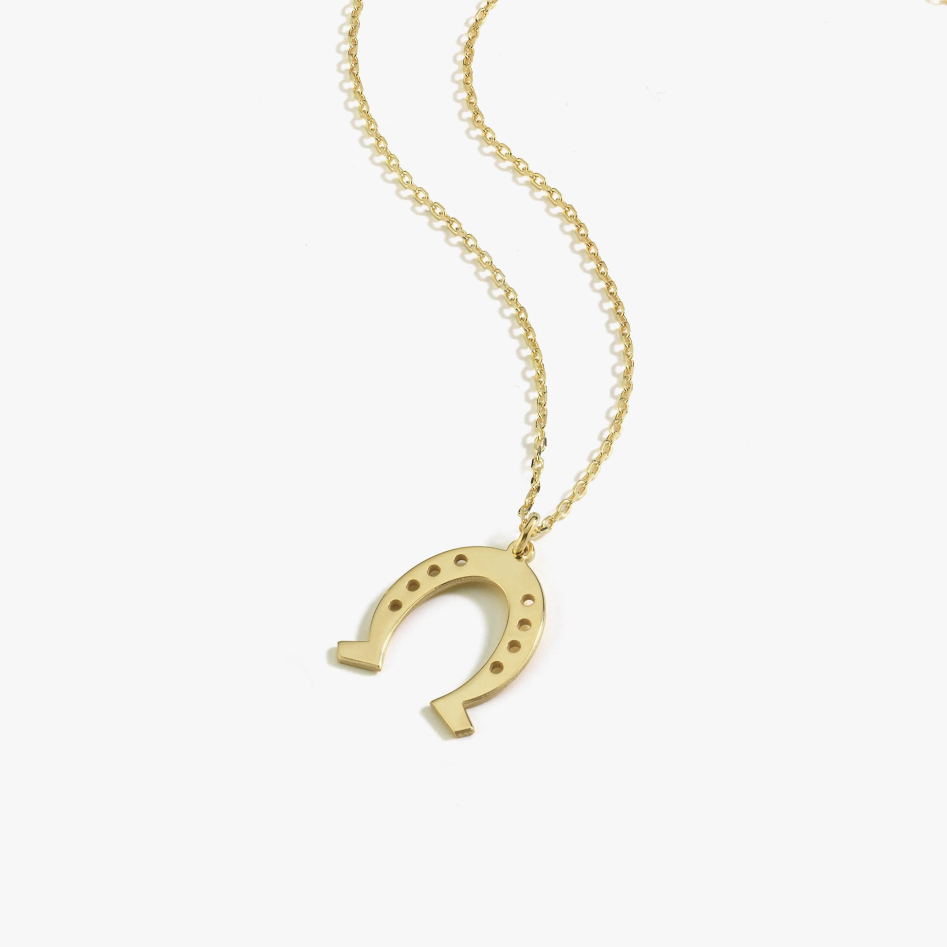 Lucky Horseshoe Necklace | 14K Solid Gold
