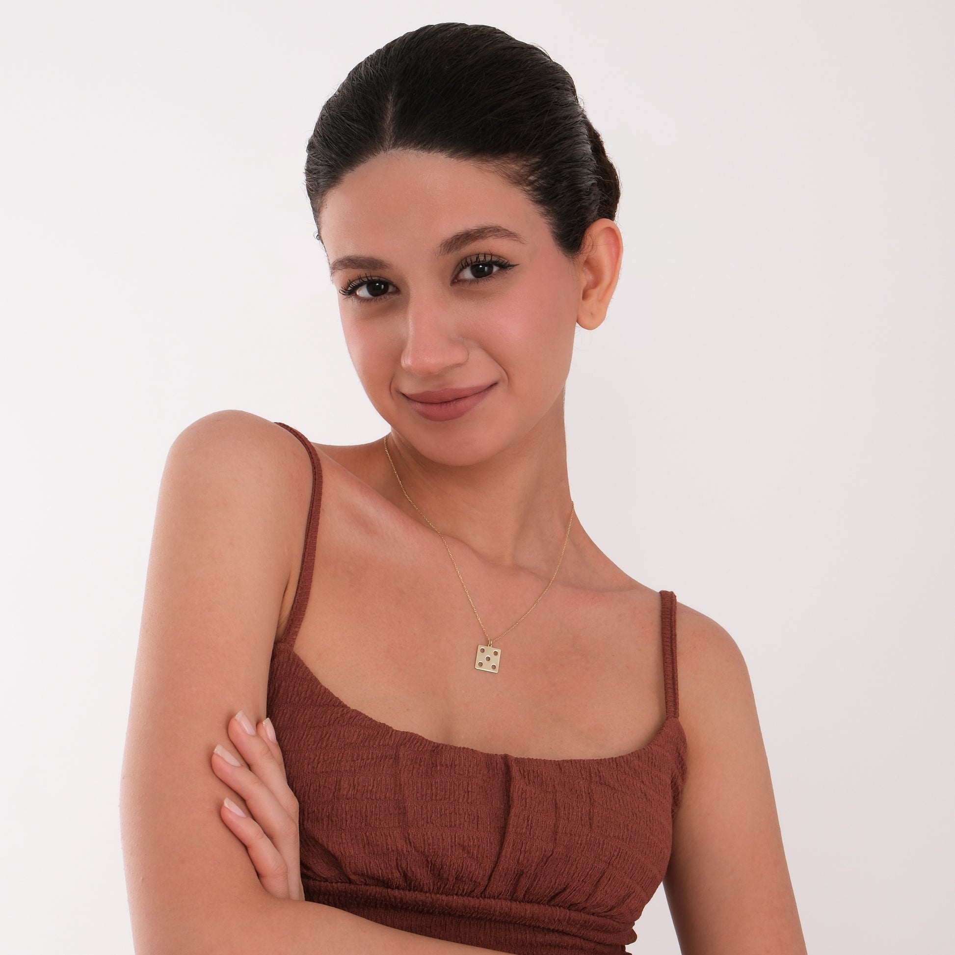 Dice Necklace | 14K Solid Gold
