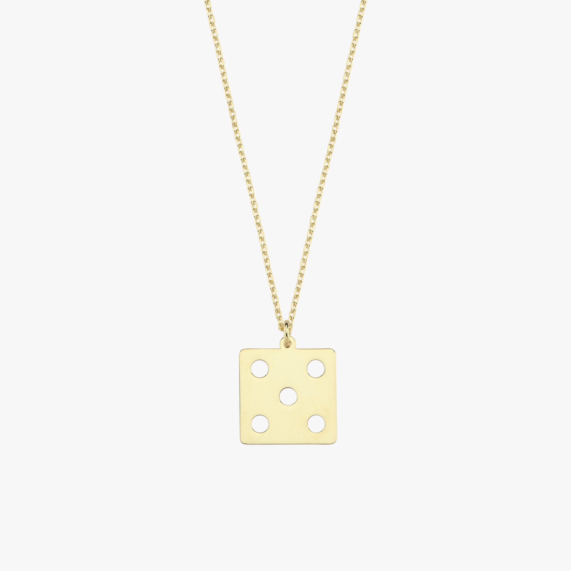 Dice Necklace | 14K Solid Gold