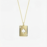 Ace of Spade Card Necklace | 14K Solid