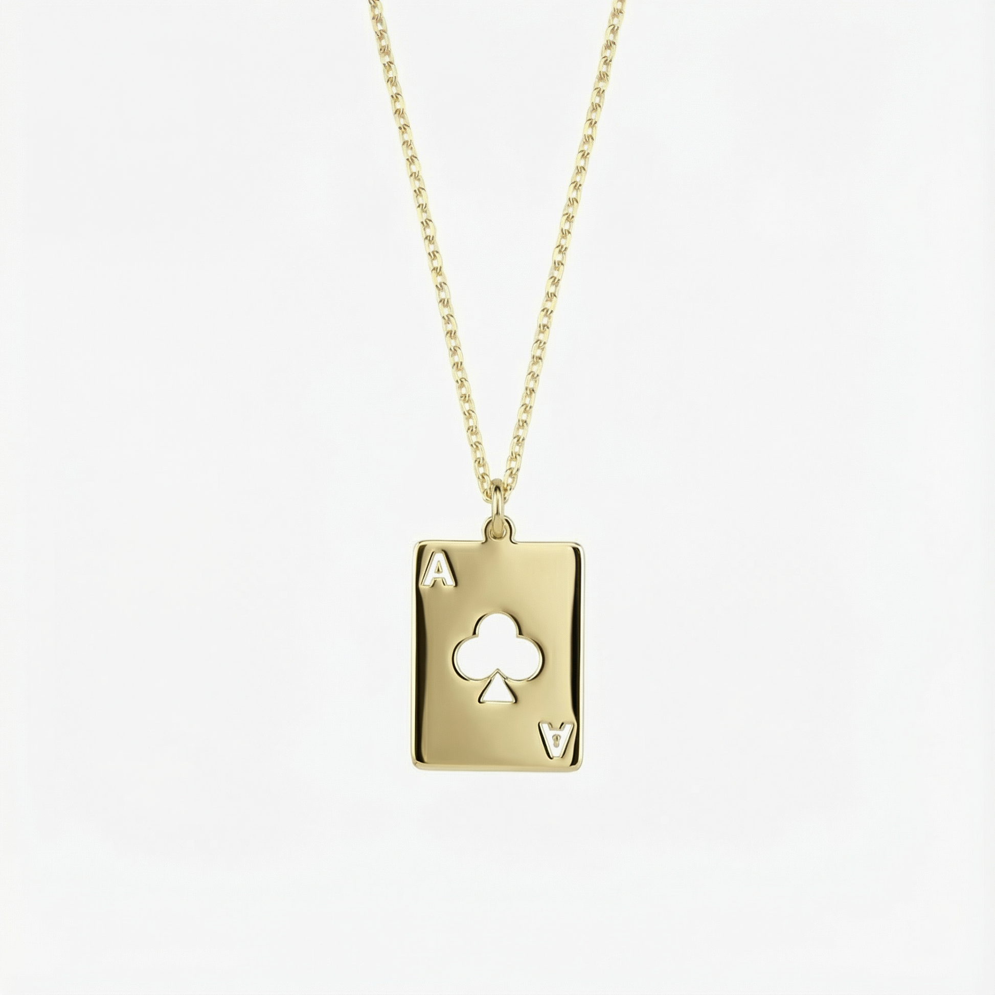 Ace of Spade Card Necklace | 14K Solid