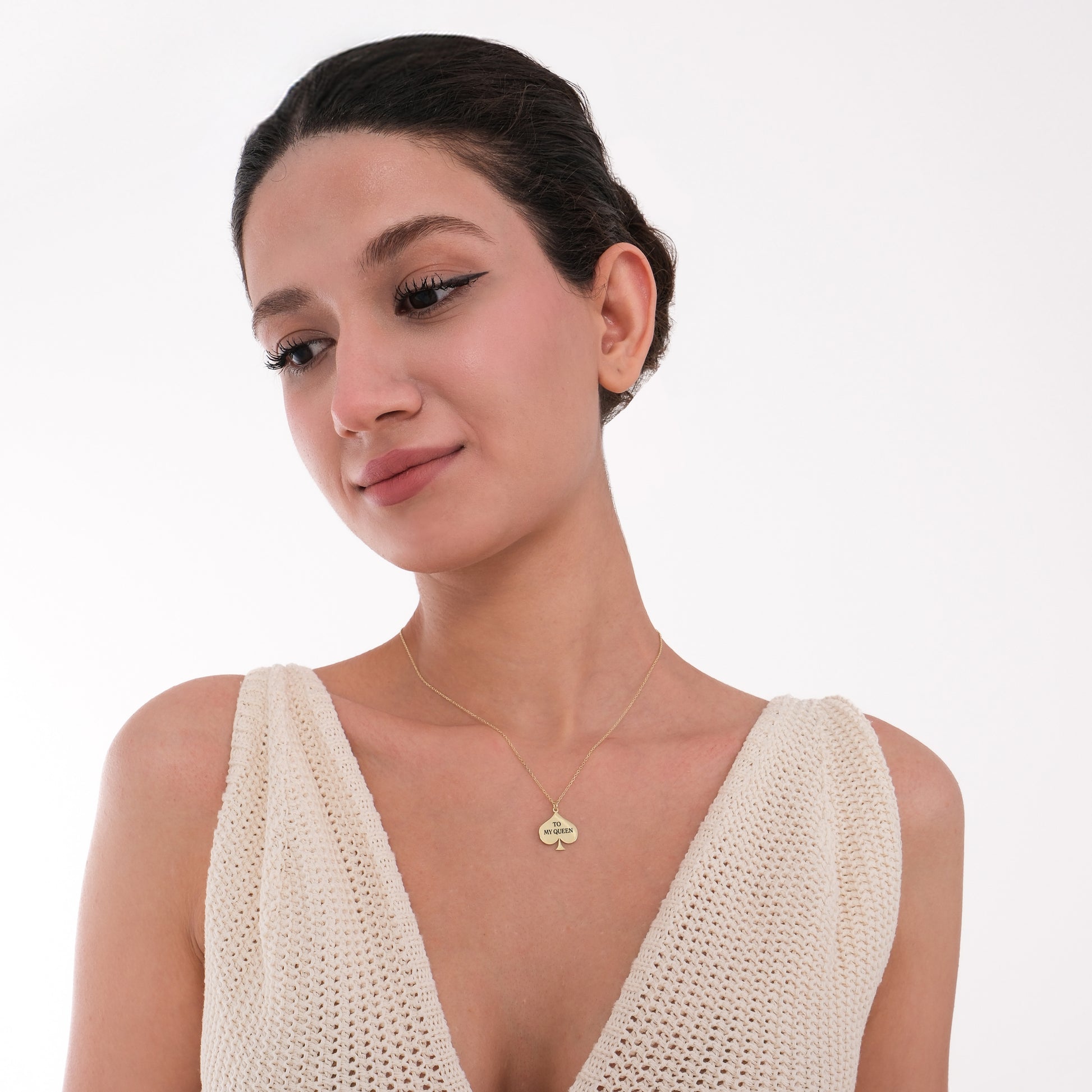 Custom Spade Necklace | 14K Solid Gold