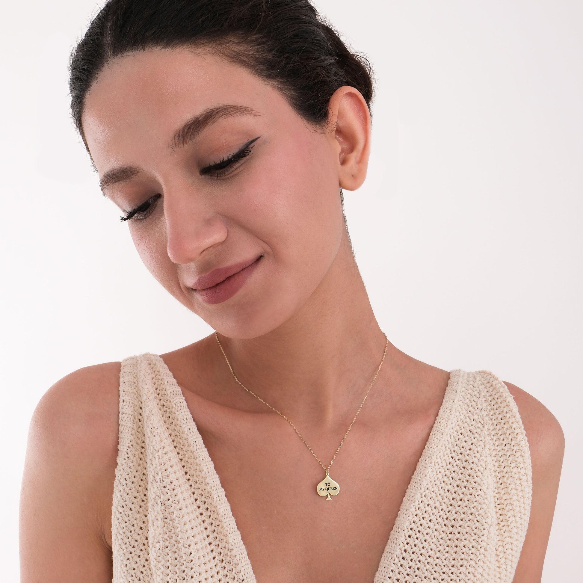 Custom Spade Necklace | 14K Solid Gold