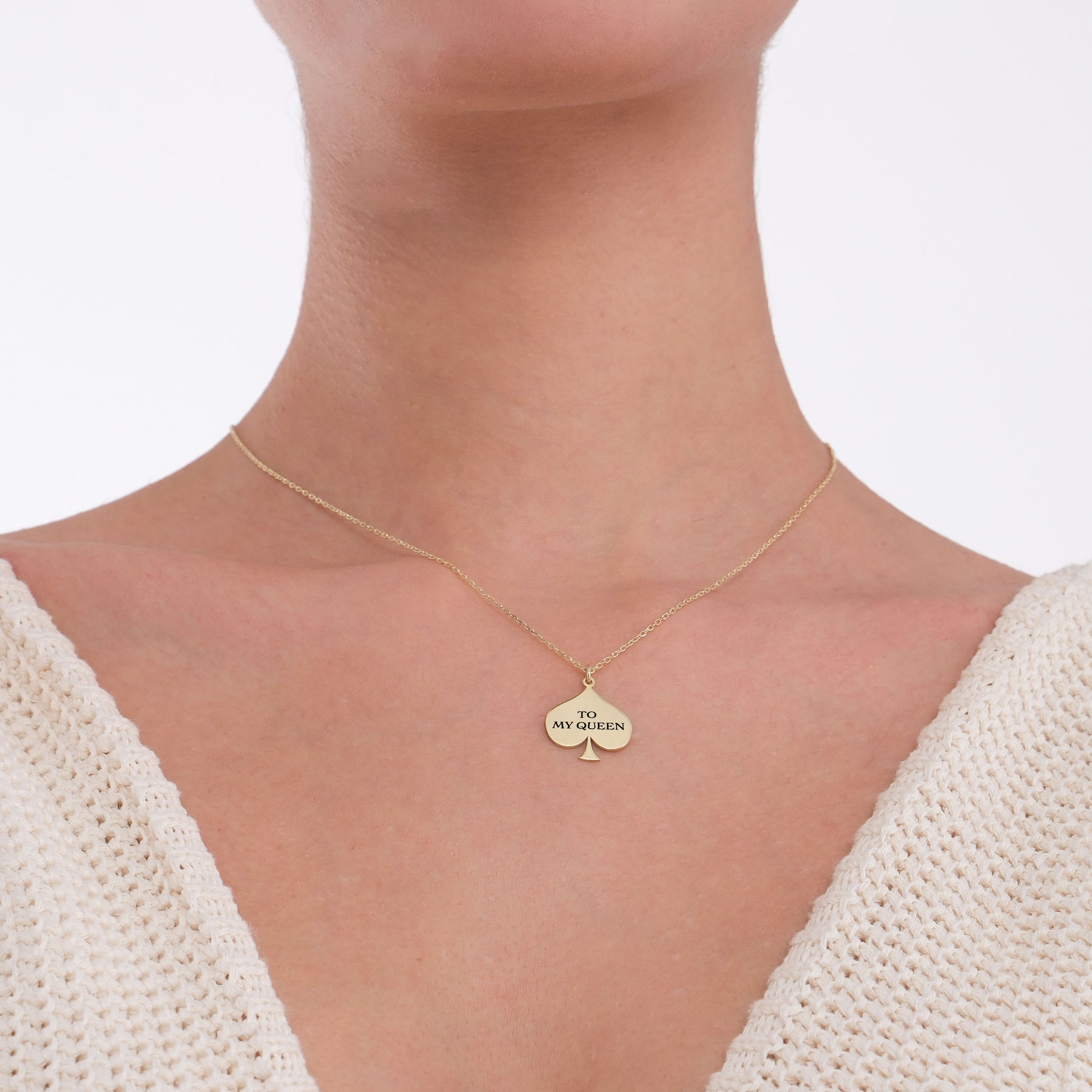 Custom Spade Necklace | 14K Solid Gold