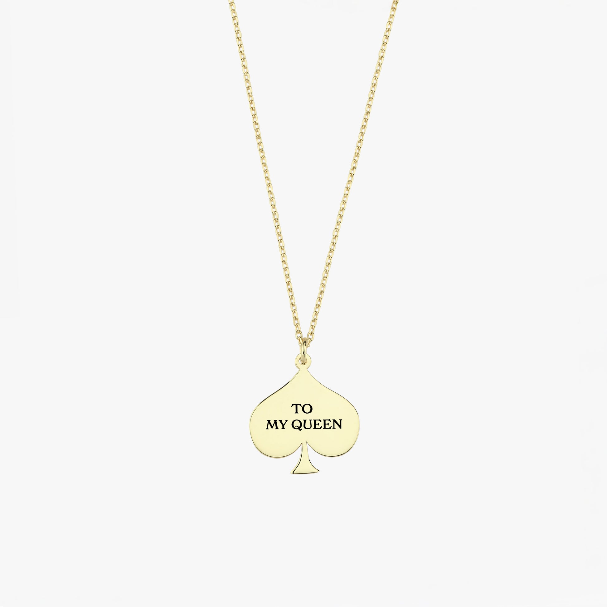 Custom Spade Necklace | 14K Solid Gold