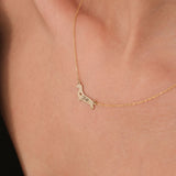Dog Memorial Necklace | 14K Solid Gold