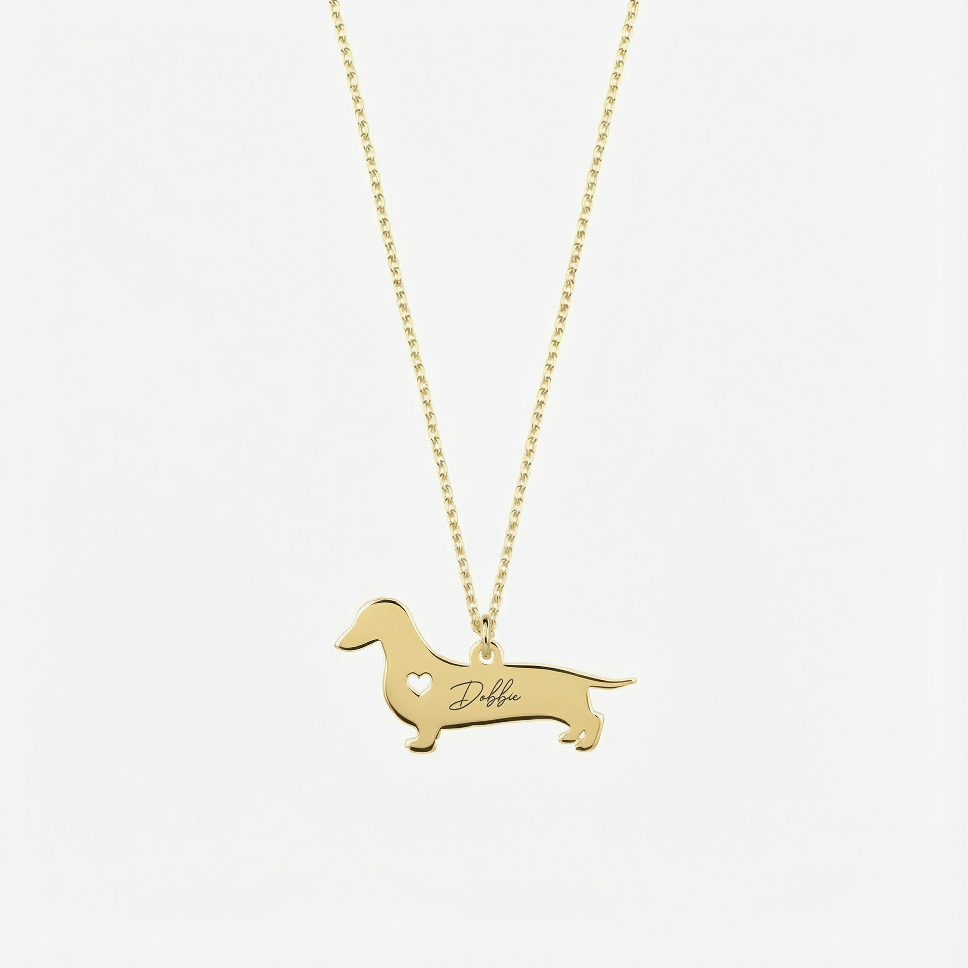Dog Memorial Necklace | 14K Solid Gold