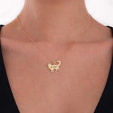 Cat Memorial Necklace | 14K Solid Gold