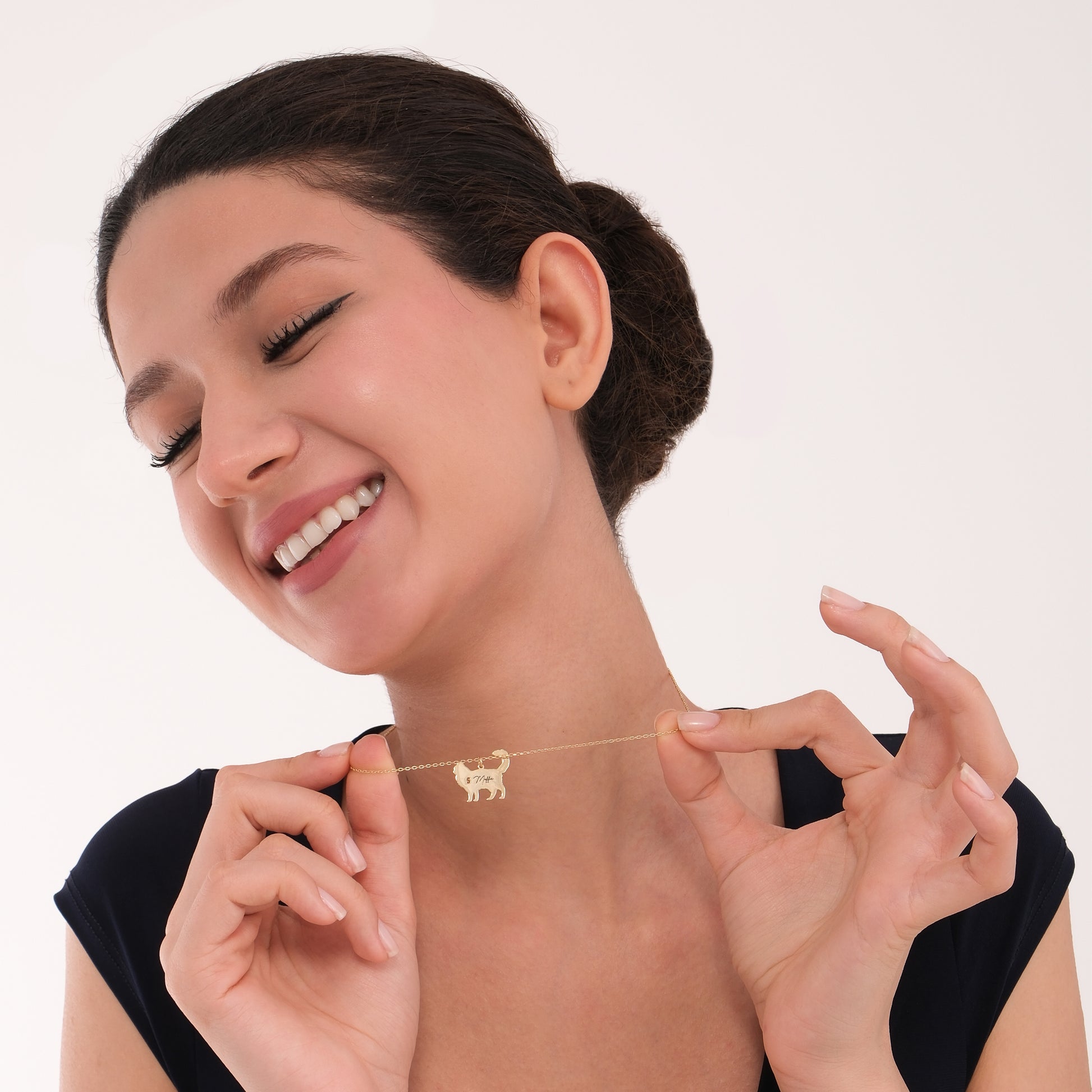 Cat Memorial Necklace | 14K Solid Gold